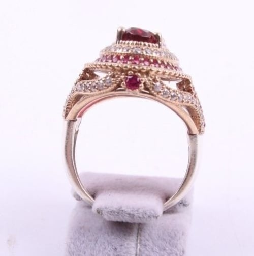 Women 925 Silver Natural Ruby Crystal Ring Engagement Wedding Jewelry Size 5-10 