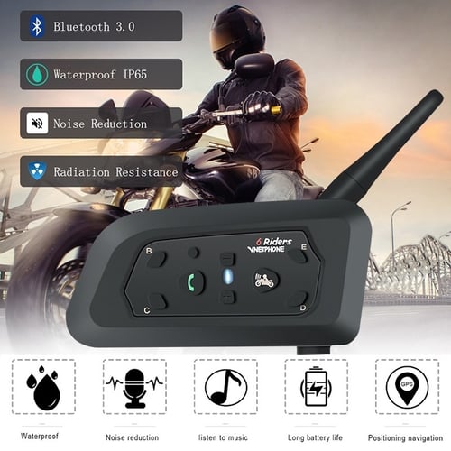VNETPHONE V6 1200M Bluetooth Intercom For Motorcycle Helmet Headset Interphone 