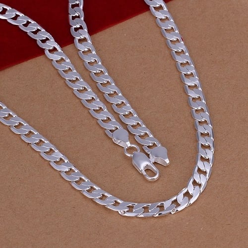 10P Wholesale 16-30"925 Sterling Silver Plated Singapore CHAIN NECKLACE Pendants 