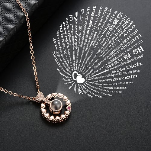 In 100 languages Xmas Gift I LOVE YOU For Memory Pendant Necklace 