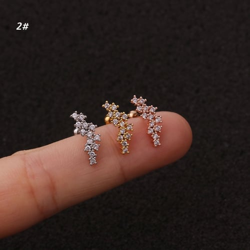 Curved Cartilage Stud Helix Rook Conch Screw Back Earring Ear Piercing Jewelry Curved Cartilage Stud Helix Rook Conch Screw Back Earring Ear Piercing Jewelry