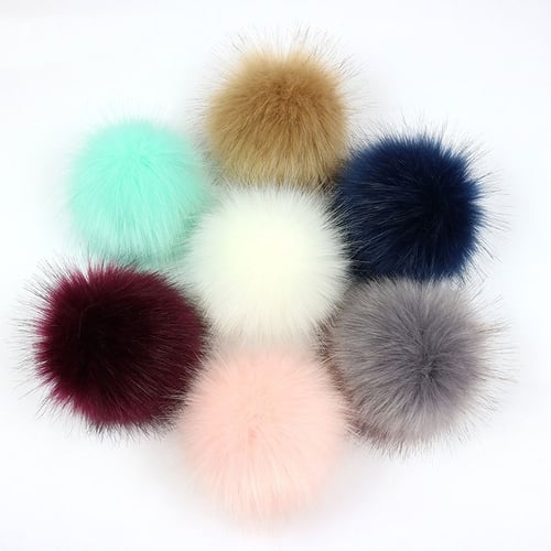 Chic 12CM DIY Cute Faux Rabbit Fur Pom Pom Ball Pompoms Knitting Hat Accessories 