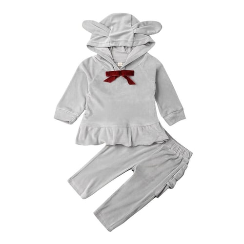US Toddler Baby Girl Clothes Sweatshirt Tops Pants Infant Outfits Sets Tracksuit 