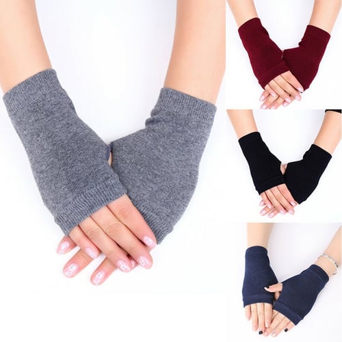 1 Pair Women Lady Winter Fashion Warmer Long Arm Fingerless Knit Mitten Gloves 