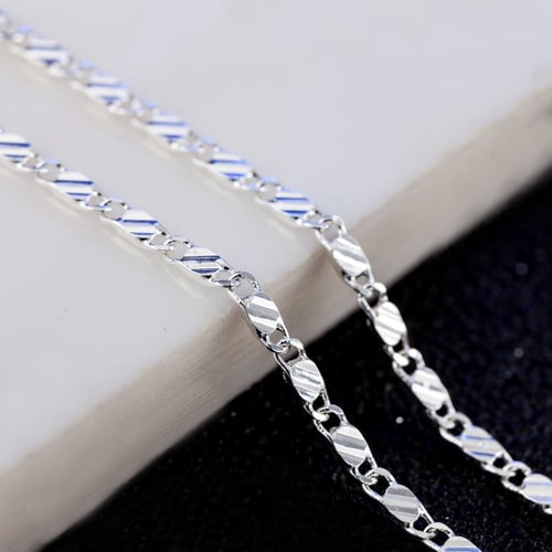 20" Luxury 925 Silver Plated 5MM Chain Necklace Fashion Men Women Jewelry Craft 