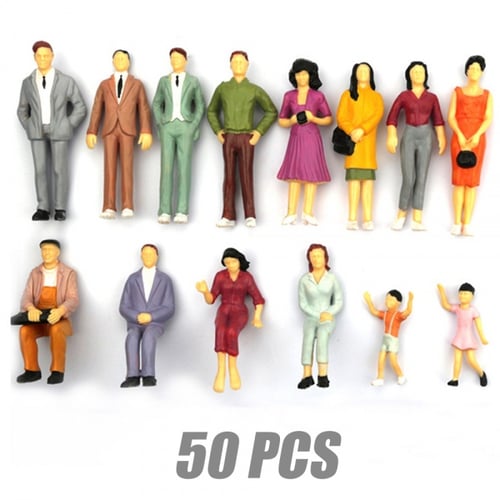 50pcs/100 Pcs Scale 1:75 Model Railway Train Miniature People Figures 25mm Toys 