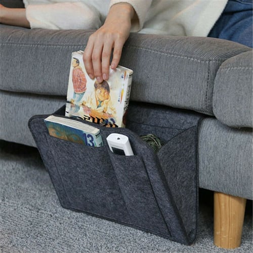 Sofa Bedside Storage Caddy Hanging Bag Felt Pocket Organizer Book Holder Home UK 