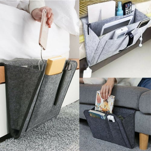 Felt Bedside Storage Caddy Hanging Bag Felt Sofa Organizer Pocket Book Holder UK 