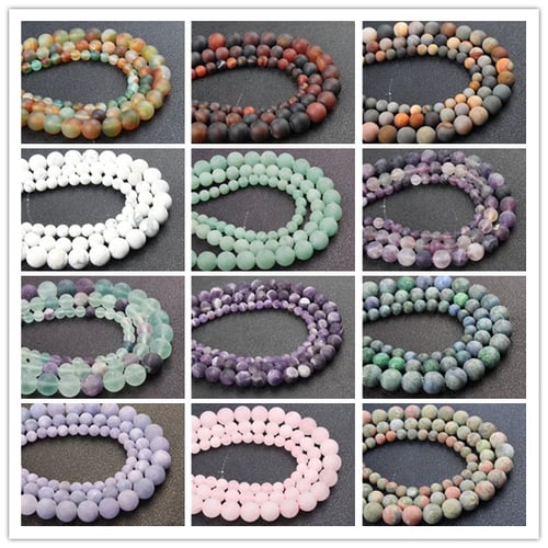 Matte Agate Round Loose Beads Stone Bracelet Making DIY Accessory 6mm 8mm 10mm 