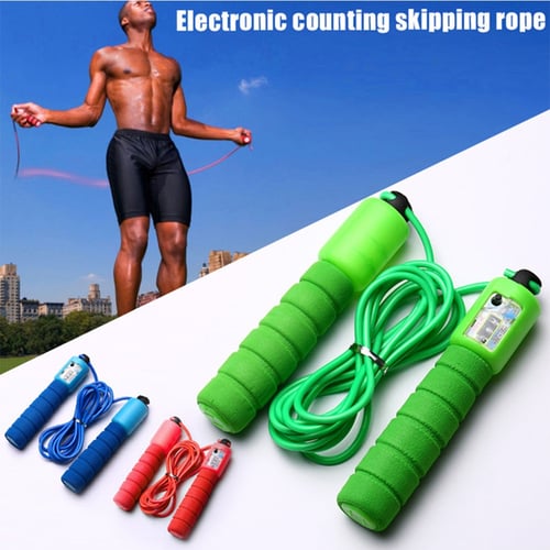 Body Building Jump Ropes Anti Slip Handle Electronic Counting Skip Rope 