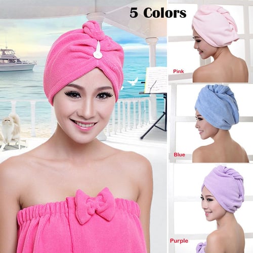 FAST Drying Hair Turban Towel Hair Wrap Towel Cap Cap Hat 