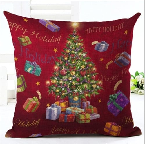 Christmas Xmas Cushion Cover Throw Pillow Case Cover Home Decor Festive Gift 
