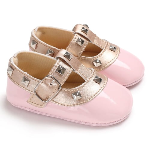 Baby Girls Pram Newborn Bow Leather Sneaker Anti-slip Soft Sole Toddler Shoes 