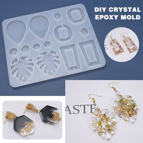 Leaf Resin Casting Silicone Mold Keychain Pendant Jewelry Making Epoxy DIY Craft 