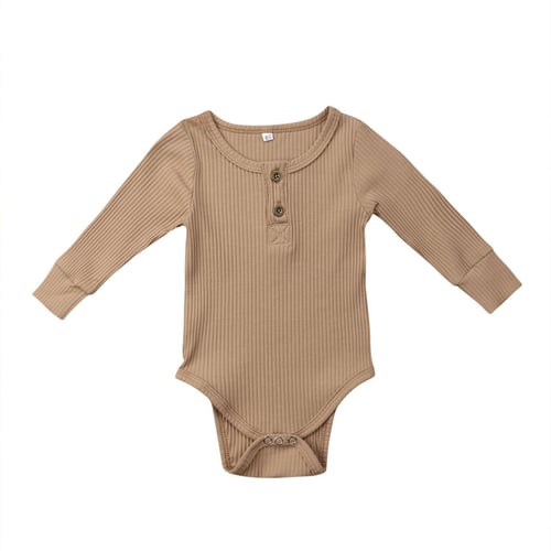 Infant Baby Boys Girls Clothes Knitted Romper Jumpsuit Bodysuit One-Piece Pajamas Ribbed Outfit Clothing 