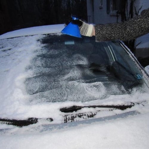 Ice Scraper Car Windshield Snow Scraper Magic Funnel Snow Removal Tool Cone-Shaped Windshield Ice Scraper Blue 