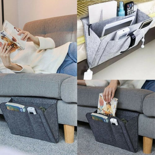 Felt Bedside Pocket Caddy Storage Organizer Bed Sofa Hanging Bags Book Holder UK
