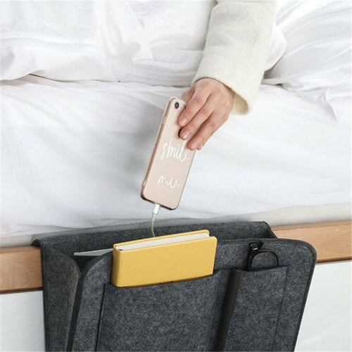 Bedside Pocket Caddy Organizer Hanging Storage Bed Desk Bag Phone Book Holder UK