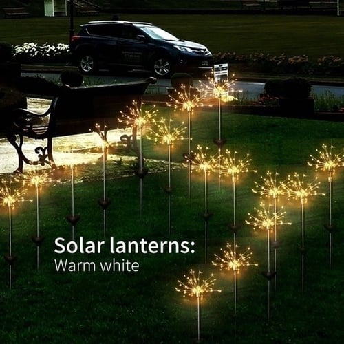 4PCS Solar Firework Starburst Fairy Lights Stake Outdoor Garden Path Lawn Lamp 