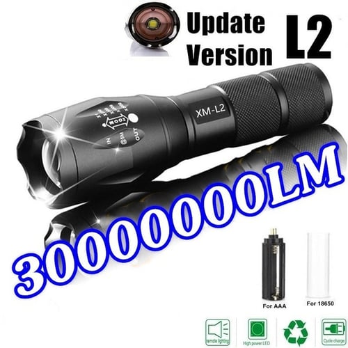 Camping Home Super-bright 20000lm Tactical Flashlight CREE L2 LED Military Torch 
