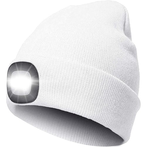 Men Women Knitted Beanie Hat 5 LED Light USB Rechargeable Warm Winter Outdoor~ 