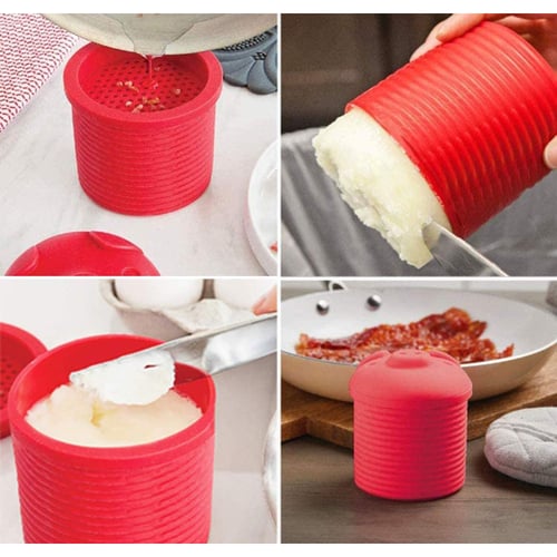 Bacon Grease Container Oil Strainer Silicone Collector with Mesh Strainer Dust-Proof Lid for Storing Frying Oil and Cooking Grease Storage 