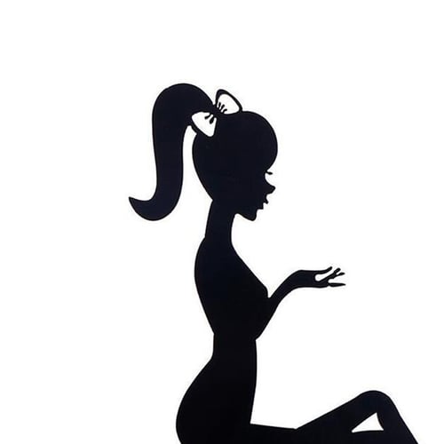 Girl Silhouette Cake Topper Black Girl silhouette Cake Topper Paper ...