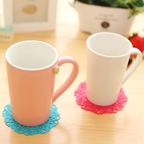 Lace Flower Tea Cup Mats Pad Doilies Silicone  Insulation Mug Placemat S 