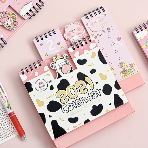 Details about   2021 Mini Cute Annual Paper Calendar Daily Scheduler Desk Cartoon Decor Planner 