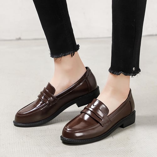 Real Oxford Shoes Women Brown Leather Flats British Girls Street Shoes  Ladies Derby Shoes College Loafers Women Solid Moccasins - buy Real Oxford Shoes  Women Brown Leather Flats British Girls Street Shoes