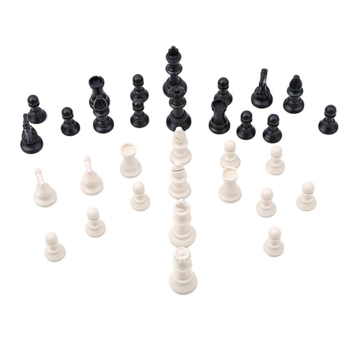 Medieval Chessman Complete Set of Chessmen Plastic Chess Pieces Board Game 32pcs 