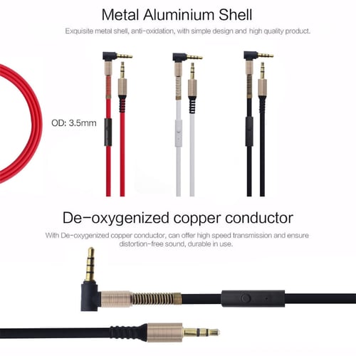 3.5mm Male To Male Aux Cable Cord With Mic 90° Angle Car Audio Headphone Jack IJ 