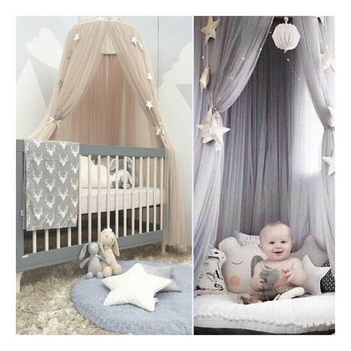 Kids Baby Bed Canopy Bedcover Fly Mosquito Net Curtain Bedding Dome Tent Decor 