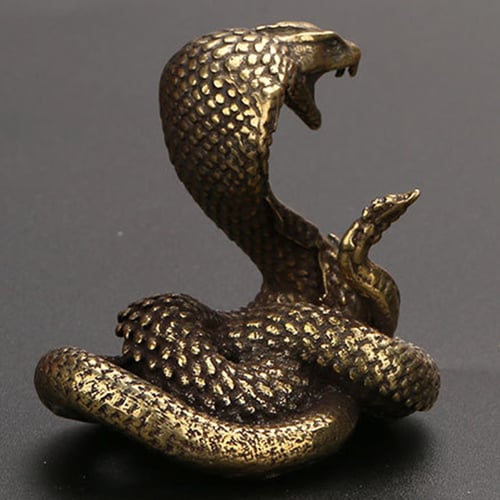 Mini Brass Snake Statue Ornament Miniature Figurines Home Office Decoration 