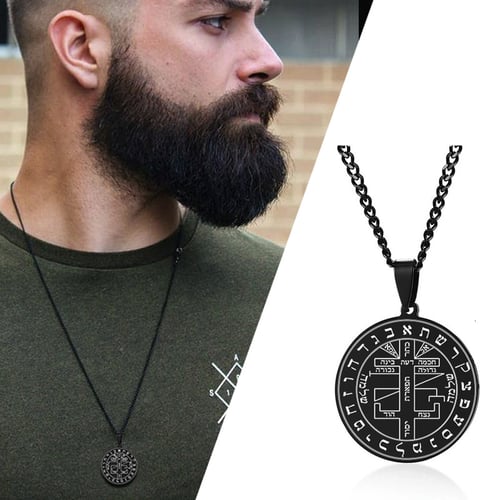 ASSORTED STYLE MEN NECKLACE SECRET SEAL OF SOLOMON PROTECTION POWERS  TALISMAN BLACK MAGIC STAINLESS STEEL PENDANT - buy ASSORTED STYLE MEN  NECKLACE SECRET SEAL OF SOLOMON PROTECTION POWERS TALISMAN BLACK MAGIC  STAINLESS