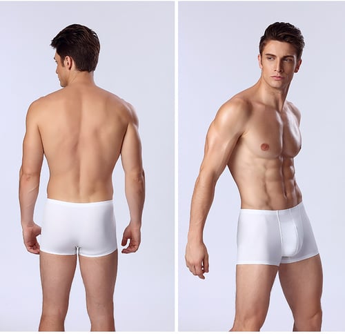Seamless Men Ice Silk Underwear Boxer Briefs Smooth Soft Bulge Pouch Underpants 