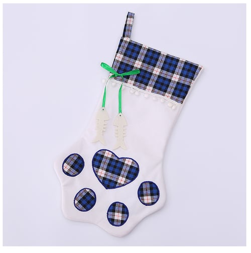 Pet Christmas Stockings Cat Dog Paw Stocking Gift Bag Xmas New Year Home Decors 