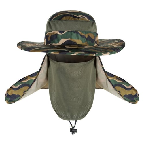 Hiking Fishing Hat Outdoor UV Sun Protection Neck Face Flap Cap Wide Brim Cover 