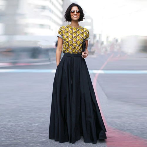 High Street Fashion Long Skirts Womens Elegant Floor Length Black Maxi Skirt  2017 Saias Falda Custom Made Any Size Color Free - buy High Street Fashion  Long Skirts Womens Elegant Floor Length