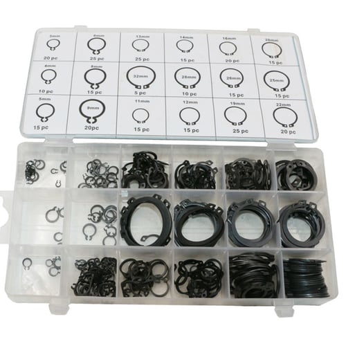 300pcs Snap Retaining Ring Assortment Kit 18 Different Sizes 3mm-22mm 