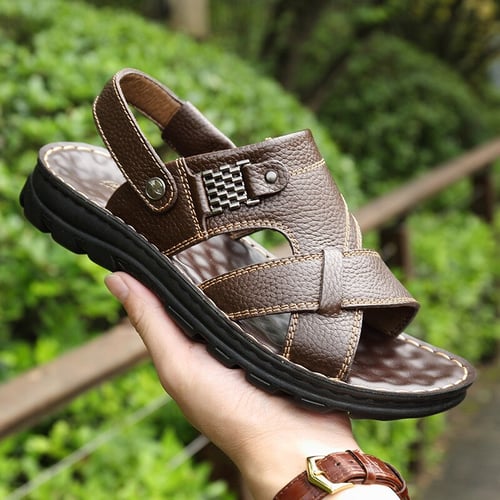 Men Sandals Summer Genuine Leather Roman Sandals Men Casual Shoes Beach Flip  Flops Men Fashion Outdoor Slippers Shoes Sneakers - buy Men Sandals Summer  Genuine Leather Roman Sandals Men Casual Shoes Beach