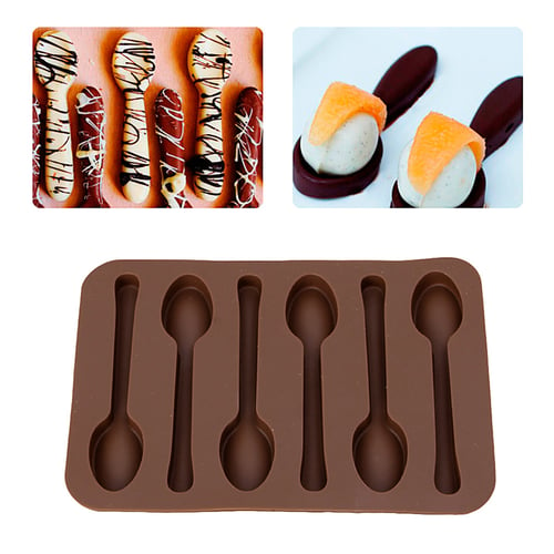 Silicone Chocolate Cake Mold Decor Biscuit Candy Jelly Baking Mould Spoon Design 