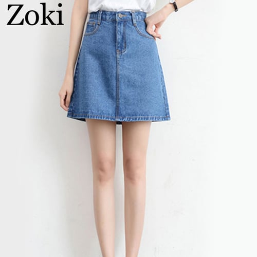 Zoki Sexy Women Denim Mini Skirt Fashion Summer High Waist Korean Black  Skirt Blue Package Hip Jeans Harajuku Plus Size Cotton - buy Zoki Sexy  Women Denim Mini Skirt Fashion Summer High