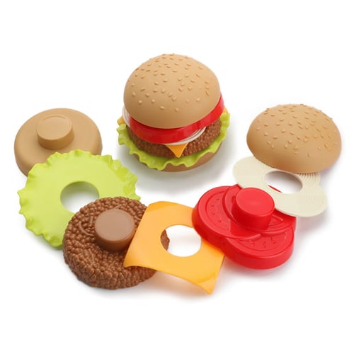 Simulation Hamburger Fries Pretend Play Assembled Food Set Kids Educational Toys 