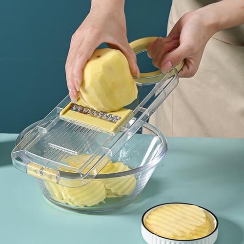 Grater Multifunctional Stainless Steel Shredded Device Vegetable Slicer  Professional Box Grater For Cheese Vegetables Ginger (1pc, Yellow) A