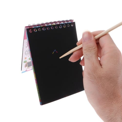 Scratch Book Scraping Magic Painting Paper Art Drawing Stick Toy Kids Gift 