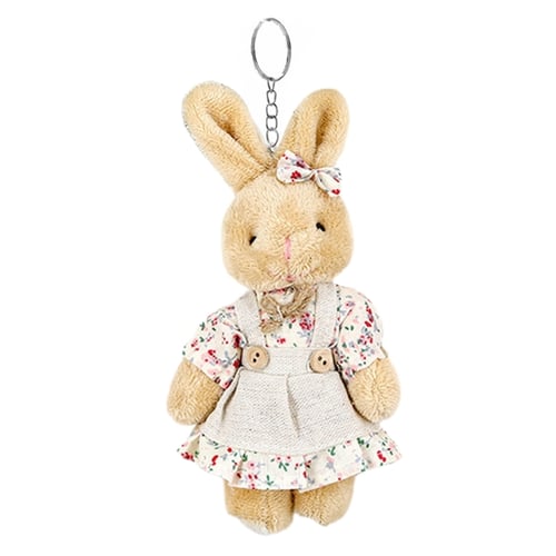 BEGOOD Rabbit Keychain Fluffy Pom Pom Rex Bunny Keyring