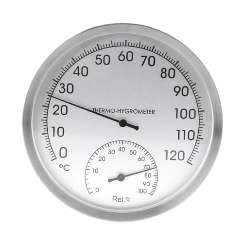 One Dial Stainless Steel Sauna Thermometer / Hygrometer