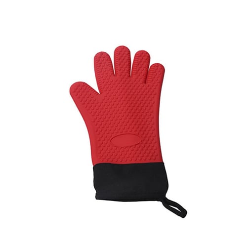 Long Silicone Oven Mitts with Non-Slip Grip, 13.2'' Heat Resistant