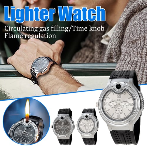 Creative Watch Men's Sports Open Flame Watch Lighter Inflatable
